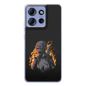 Чохол з картинкою "Герой Pubg" на Motorola Edge 50 (В полум'ї)