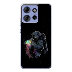 Силіконовый Чохол з принтом "Космонавти" на Motorola Edge 50 (В руках земля)