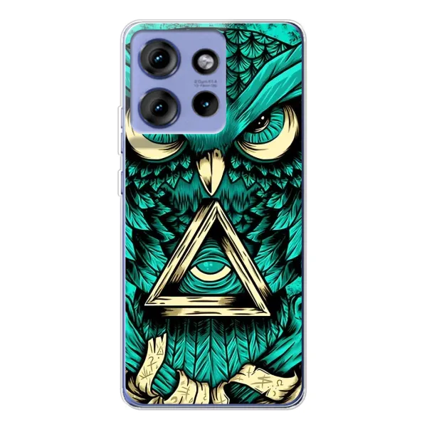Чехол с рисунком «Зеленая сова» для Motorola Edge 50 Чехол с рисунком «Зеленая сова» для Motorola Edge 50
