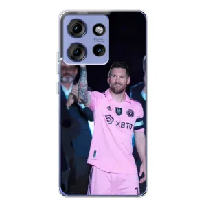 Чехлы Лео Месси в Майами на Motorola Edge 50 (Золотой мяч Месси)