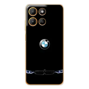 Силиконовый бампер с картинкой машины на Motorola Edge 60 Fusion (Черный BMW)