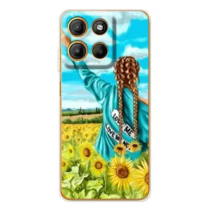 Чехол Стильные девушки на Motorola Edge 60 Fusion (Девушка на поле)
