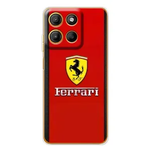 Силиконовый бампер с картинкой машины на Motorola Edge 60 Fusion (Ferrari Logo)
