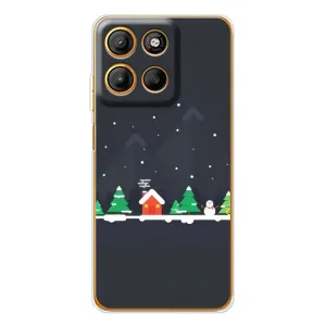 Силиконовый бампер на рождество для Motorola Edge 60 Fusion (Город зимний)