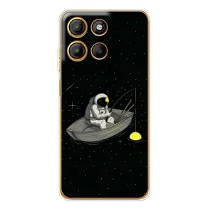 Силиконовый Чехол с принтом "Космонавты" на Motorola Edge 60 Fusion (Космонавт на рыбалке)