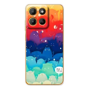 Силиконовый чехол с котиком для Motorola Edge 60 Fusion (Mew)