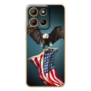 Чехол Флаг USA для Motorola Edge 60 Fusion (Орел и флаг)