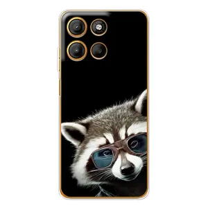 Силиконовый Чехол с Енотами на Motorola Edge 60 Fusion (Стильный Енот)