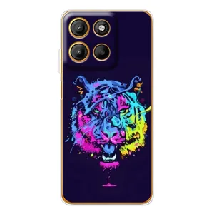 Силиконовый бампер с картинкой животных для Motorola Edge 60 Fusion (Тигр-Арт)