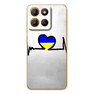 Силиконовый Чехол на Motorola Edge 60 Fusion (Я-Украина) (Украинская кардиограмма)