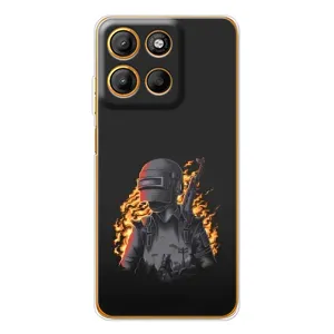 Силиконовый чехол с картинкой "Герой Pubg" на Motorola Edge 60 Fusion (В огне)