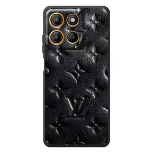 Текстурный Чехол Louis Vuitton для Моротора Эдж 60 Нио (Черный ЛВ)