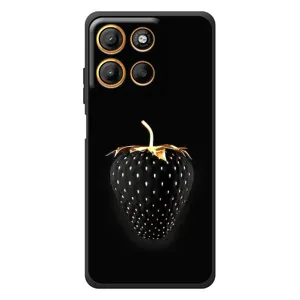 Чехол с изображением вкусной еды для Motorola Edge 60 Neo (Чёрная клубника)