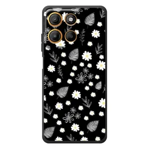 Чехлы с тематикой "ЦВЕТЫ" на Motorola Edge 60 Neo (цветение на чорном)