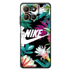 Силиконовый Чехол на Motorola Edge 60 Neo с картинкой Nike (Цветочный Nike)