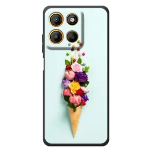 Чехлы с тематикой "ЦВЕТЫ" на Motorola Edge 60 Neo (Цветок-мороженное)