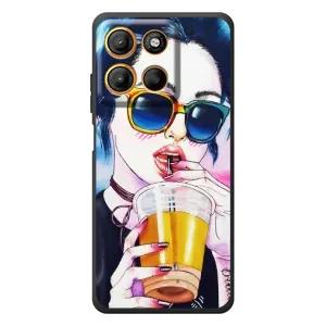 Чехол с картинкой Модные Девчонки Motorola Edge 60 Neo (Девушка с коктейлем)
