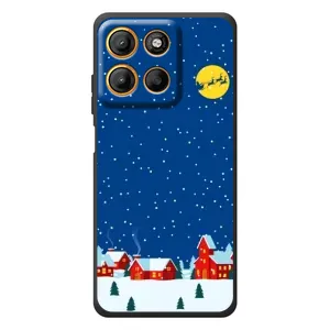 Силиконовый бампер на рождество для Motorola Edge 60 Neo (Город в снегу)