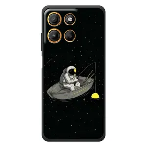 Силиконовый Чехол с принтом "Космонавты" на Motorola Edge 60 Neo (Космонавт на рыбалке)