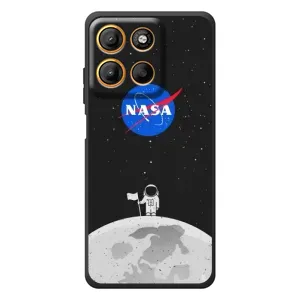 Силиконовый бампер с принтом "Наса" на Motorola Edge 60 Neo (Космонавт NASA)