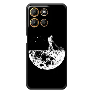 Силиконовый Чехол с принтом "Космонавты" на Motorola Edge 60 Neo (Космонавт)