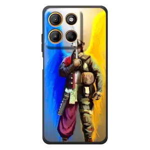 Чехол с картинкой (Патриотический КОЗАК) на Motorola Edge 60 Neo (Козак с крыльями)