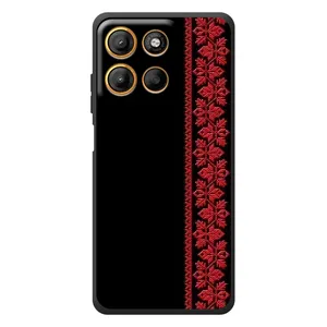 Силиконовый Чехол на Motorola Edge 60 Neo (Красная Вышиванка)