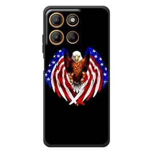 Чехол Флаг USA для Motorola Edge 60 Neo (Крылья США)