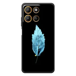Чехол с картинками на черном фоне для Motorola Edge 60 Neo (Листочек)