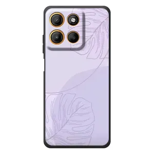 Чехол цветочный дизайн для Motorola Edge 60 Neo (Монстера фиолетовая)