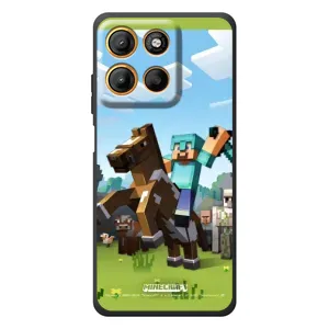 Чехлы для Motorola Edge 60 Neo (Персонажи Майн Крафт) (На коне)