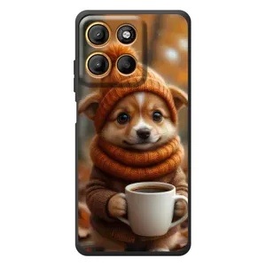 Друкований чохол 'Звірята з кавою' для Motorola Edge 60 Neo (Песик з кавою)