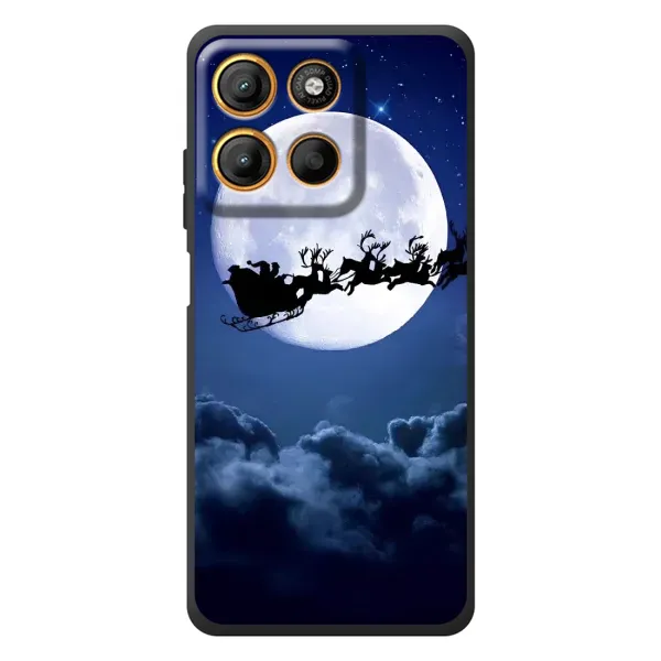 Чехол с рисунком «Санта - луна» для Motorola Edge 60 Neo Чехол с рисунком «Санта - луна» для Motorola Edge 60 Neo