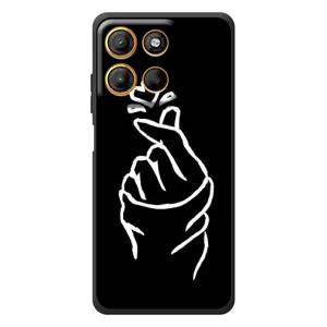 Чехлы (Знак сердечка) на Motorola Edge 60 Neo (Сердце на черном)