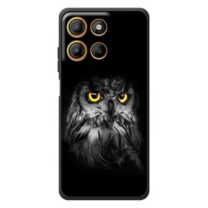 Чехлы с принтом СОВЫ для Motorola Edge 60 Neo (Сова на чёрном)