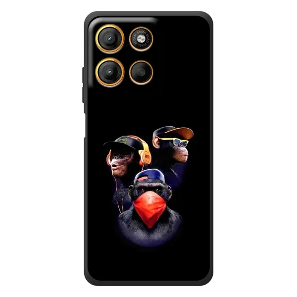 Чехол с рисунком «Три обезьяны» для Motorola Edge 60 Neo