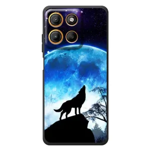 Чехол с Волком на Motorola Edge 60 Neo (Воет на луну)