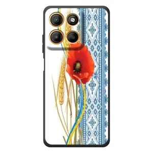 Силиконовый Чехол на Motorola Edge 60 Neo с картинкой Вышиванки (Вышиванка с цветком)