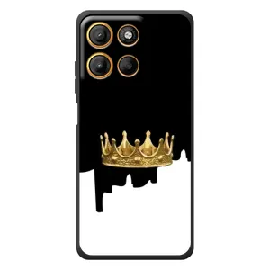 Чехол (Корона на чёрном фоне) для Моротора Эдж 60 Нио (Золотая корона)