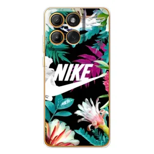 Силіконовый Чохол на Motorola Edge 60 Pro з картинкою НАЙК (Квітковий Nike)
