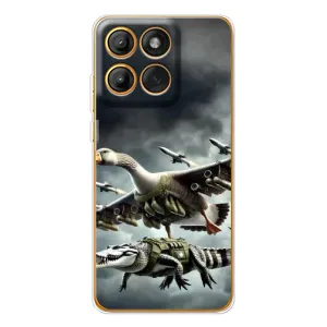 Чехол с мемами тралалело тралала для Motorola Edge 60 Pro (Гусини и крокодило)