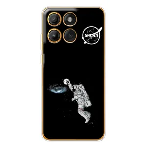 Силиконовый бампер с принтом "Наса" на Motorola Edge 60 Pro (Космонавт баскетболист)
