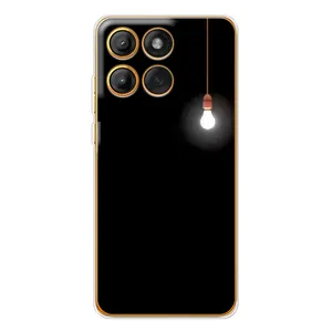 Чехол с картинками на черном фоне для Motorola Edge 60 Pro (Лампочка)