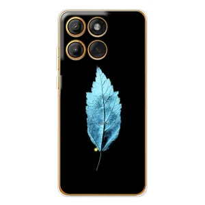 Чехол с картинками на черном фоне для Motorola Edge 60 Pro (Листочек)