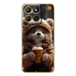 Друкований чохол 'Звірята з кавою' для Motorola Edge 60 Pro (Ведмедик з кавою)