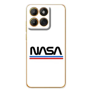Силиконовый бампер с принтом "Наса" на Motorola Edge 60 Pro (NASA на белом фоне)