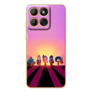 Силиконовый Чехол на Motorola Edge 60 Pro с картинкой Brawl Stars (Персонажи в закате)
