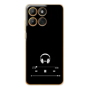 Чехол с картинками на черном фоне для Motorola Edge 60 Pro (Плеер)