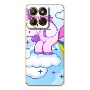 Чехол Unicorn на Motorola Edge 60 Pro (Радуга единорожка)
