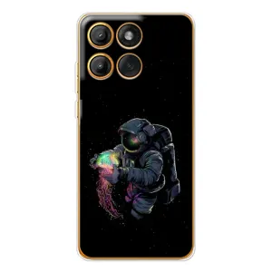 Силиконовый Чехол с принтом "Космонавты" на Motorola Edge 60 Pro (В руках земля)